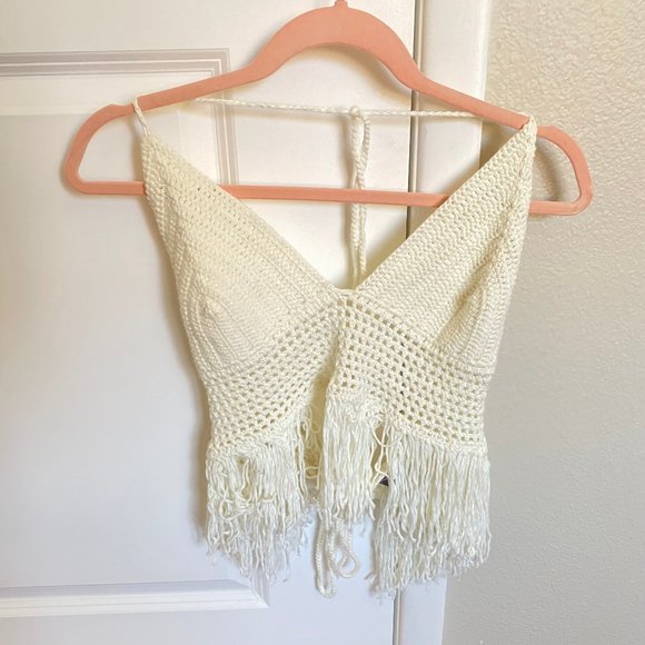 Tops - Tank Top White Wool Woven